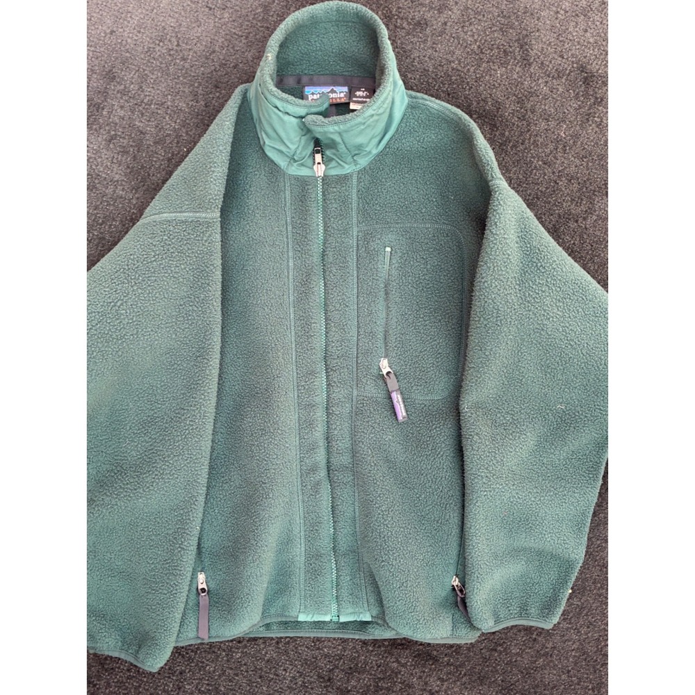 Vintage Patagonia Synchilla Fleece Full Zip Jacket Mens XS Green Made in USA